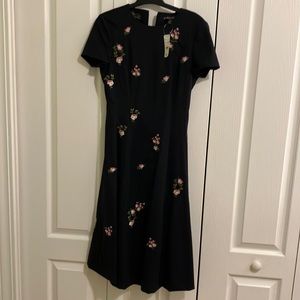 NWT brooks brothers wool dress floral embroidery 0